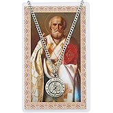 St Nicholas Prayer Card With Medal Pendant Charm Patron Saint Catholic Christian