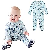 Posh Peanut Baby Boy Footie Pajamas - Soft Viscose Made from Bamboo 2 Way Zipper Sleepers & Onesies