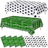 Mixweer 8 Pcs Soccer Plastic Tablecloth Party Decorations 54 x 108 Inch Disposable Plastic Table Cover for Soccer Birthday Party Decorations