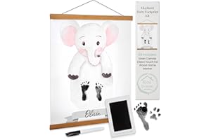 BLOU' HOUSE HOME GOODS Elephant Baby Footprint Kit - Newborn Footprint Kit Maker for Keepsake, Memories, & Gifts - Foot Print Kit for Baby Boy, Girl, New Born, Infant, & Dog - Babies Foot Printing Kit with Touchless Ink Pad