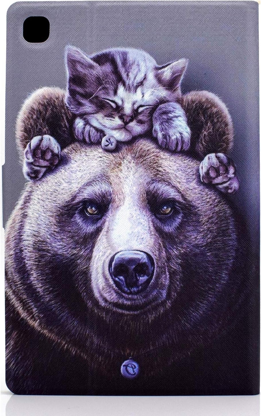 Aswant Case for Samsung Tab A7 PU Leather Smart Cover Wallet Stand Flip Magnetic Tablet Case with Auto Sleep/Wake Function for Samsung Galaxy Tab A 10.4 Inch 2020 SM-T500/SM-T505 - Cat & Bear - Image 4