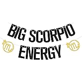 Big Scorpio Energy Banner Scorpio Birthday Decorations Black