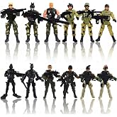 imireux 12Pcs Military Action Figures Toy with SWAT Team and Army Soldiers | US Army Men &amp; SWAT Toy Soldiers Action Figures with Military Tactical Weapons to Craft Combat Sequences for Kids Boys Girls