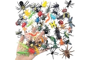 YOOHUA 48PCS Mini Bug Toys Fake Plastic Bugs and Insects for Kids Toddler Halloween Birthday Party Favors Easter Valentines Basket Stuffers Goodie Bag Fillers April Fool's Day Prank Gifts
