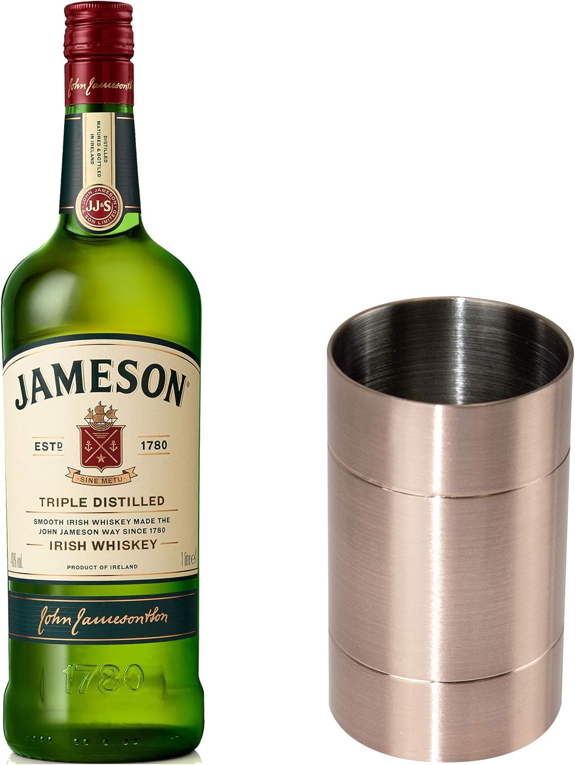 Jameson Irish Whiskey Set With Jigger Blended Irish Whisky Spirit Alcohol Bottle 40 1 Litre Amazon De Kuche Haushalt