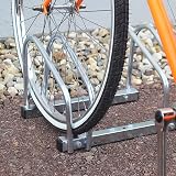 Relaxdays 2-Bike Stand Chromed Steel Floor Wall Mount Bike Rack Outdoor Silver view 2