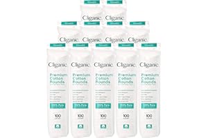 Cliganic Premium Cotton Rounds for Face (Bulk 1200 Count) Makeup Remover Pads, Hypoallergenic, Lint-Free | 100% Pure Cotton
