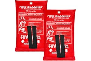 KKIKK Kitchen Fire Blanket for Home Safety, 2 Pack Emergency Fire Suppression Blankets for Kitchen, 40” x 40” Fiberglass Fire Blanket (Thicker Model)