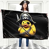 Pirate Rubber Duck Flag – Jolly Roger Flag – Funny Flag – 110Den polyester - Double-side Print - 2 brass eyelets, large 5ft x 3ft