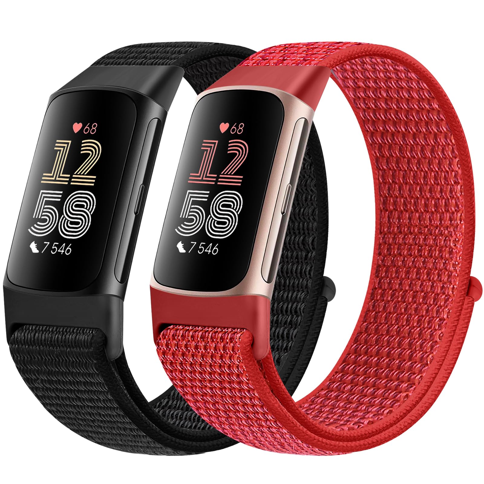 Runostrich Sport Loop Nylon Watch Straps Compatible with Fitbit Charge 6/Charge 5 for Women Men, Adjustable Breathable Replacement Soft Nylon Loop Wristband for Fitbit Charge 6/Fitbit Charge 5 โ image 1