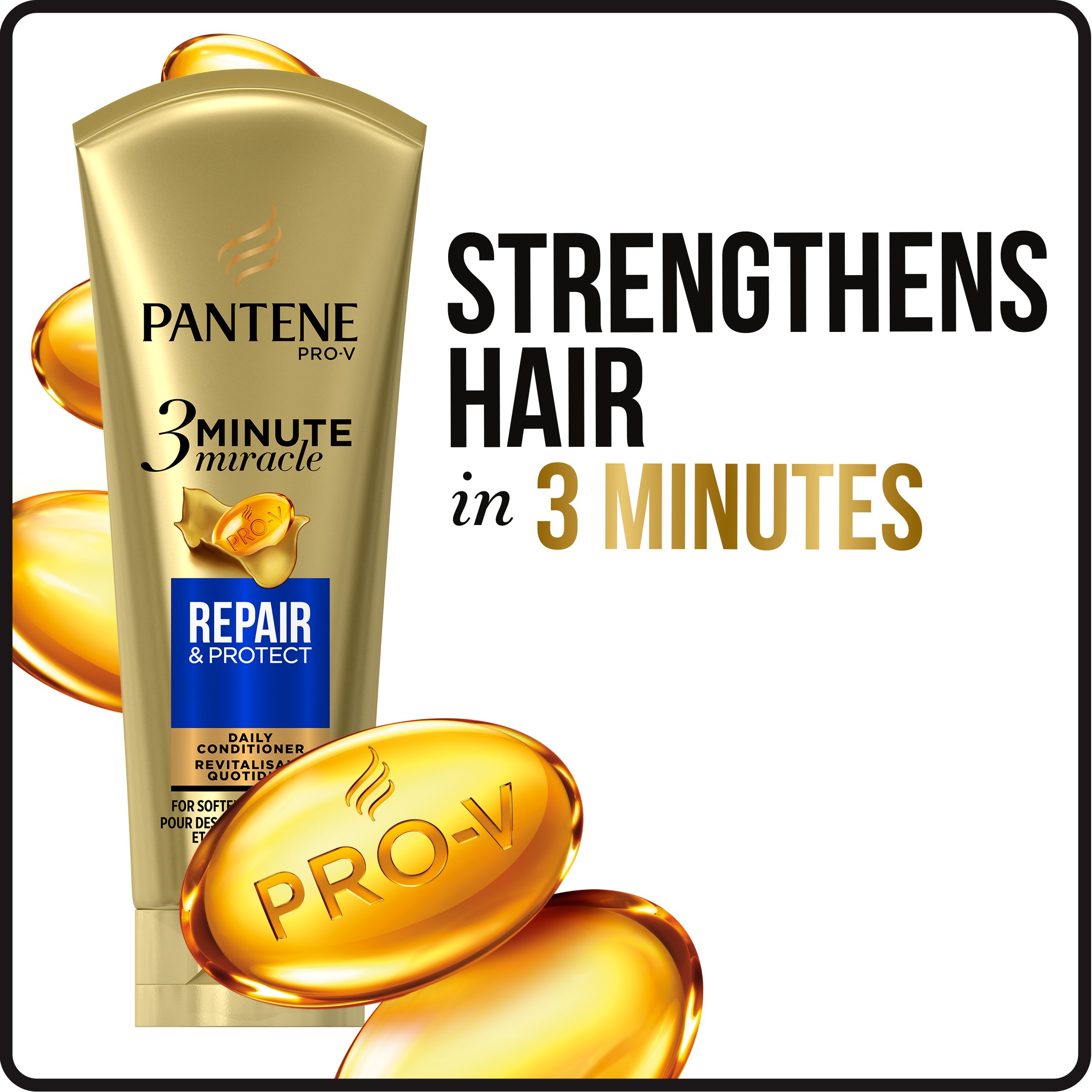 Pantene Repair & Protect 3 Minute Miracle Daily Conditioner, 8.0 fl oz