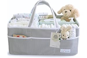 Lily Miles Baby Diaper Caddy - Organizer Tote for Infant Boy or Girl - Baby Shower Basket - Nursery Must Haves - Registry Fav