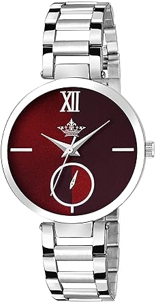 Analogue Dual Tone Maroon Dial Women's Watch