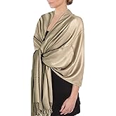Sakkas Large Soft Silky Pashmina Shawl Wrap Scarf in Solid Colors
