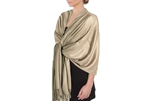 Sakkas Large Soft Silky Pashmina Shawl Wrap Scarf Stole in Solid Colors