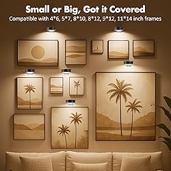 6Pcs Picture Lights for Wall Battery
