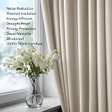 Deconovo Thermal Insulated Eyelet Curtains 2 Panels 42 x 54 Inch Light Beige view 9