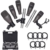 SAMSON DK707 7-Piece Drum Microphone Kit with 7 Premium XLR Mic Cables, XLR-M to -F - Recording Accessory Bundle
