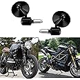 Round 7/8" Handle Bar End Motorcycle Side Mirrors Compatible With Street Bike Cafe Racer Sports bikes Chopper, Cruiser Sport FZ8 FZ-07 09