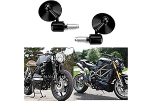 Round 7/8" Handle Bar End Motorcycle Side Mirrors Compatible with Honda Yamaha Sport FZ8 FZ-07 09 Kawasaki Suzuki