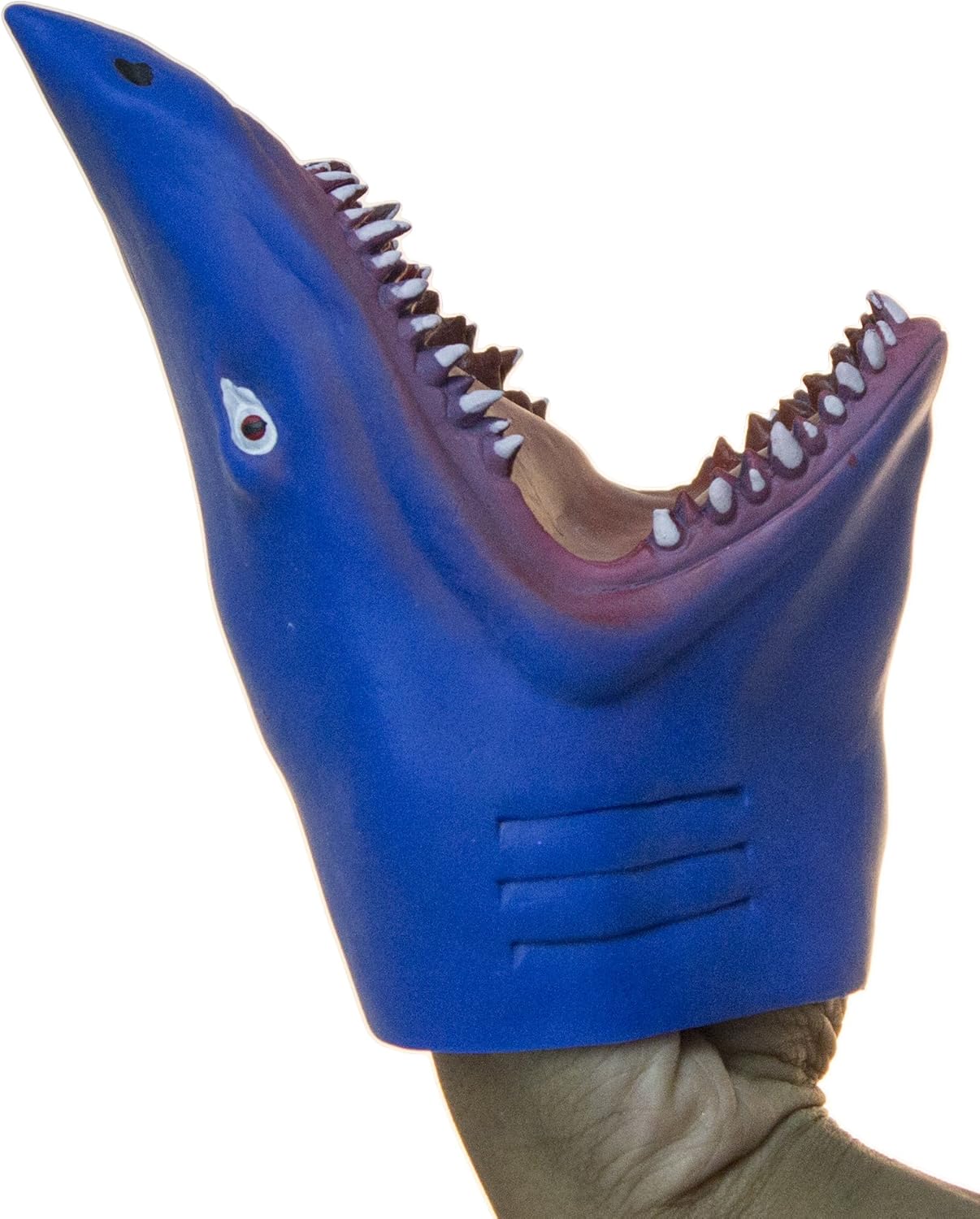 Fun Stuff Soft Rubber Realistic 6 Inch Great White Shark Hand Puppet (Blue)