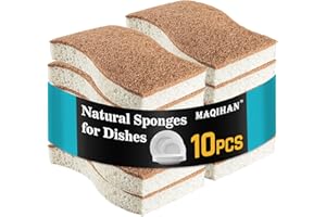 10PCS Natural Sponges for Dishes - Biodegradable Sponges Kitchen Eco Friendly Dish Sponge Non-Scratch Sponges for Cleaning Ki