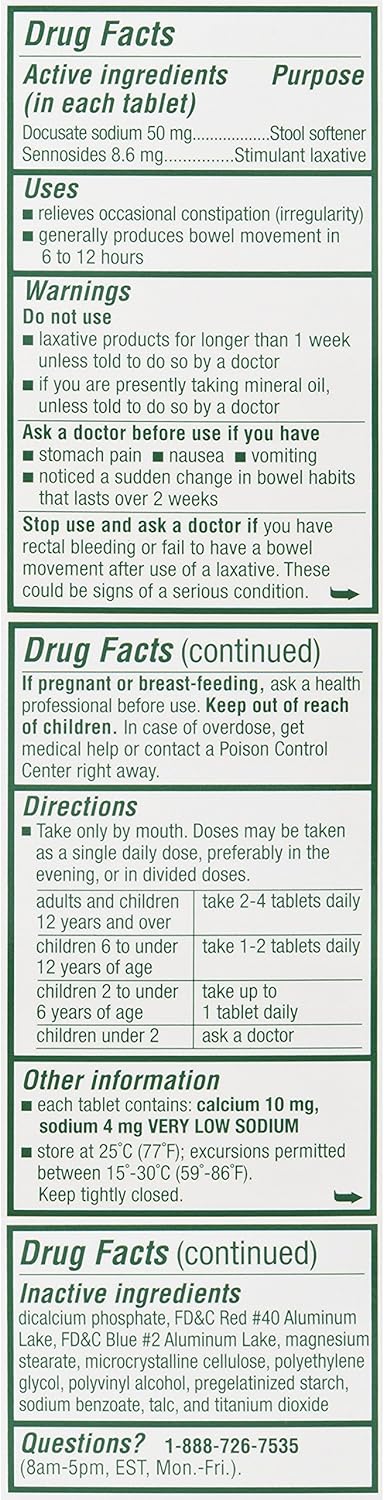 Colace 2-IN-1 Stool Softener & Stimulant Laxative Tablets, Gentle Constipation Relief in 6-12 Hours, 30 Count: Health & Personal Care