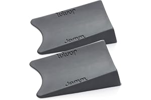 Jamm Door Stopper | Door Stop Wedge Holds Doors Open in Both Directions | Premium Non Rubber Non Slip Hardware | Standard Size | Dark Grey - 2 Pack