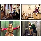 Funny Bathroom Canvas Wall Art Set of 4-Dumb and Dumber Bathroom Art Humour Movie Posters for Room, Funny Restroom Signs Decor for Toilet,Unframed,11x14inch