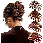 4 PCS 3.8" Octopus Hair Claw Clips, Large Tortoise Shell Claw Clips for Women Girls, Strong Grip for Thick Hair, Hair Accessories for Valentine's Day/Birthday Gifts