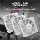 Corsair RS120 120mm PWM Fans Daisy-Chain White Triple Pack Low Noise view 2