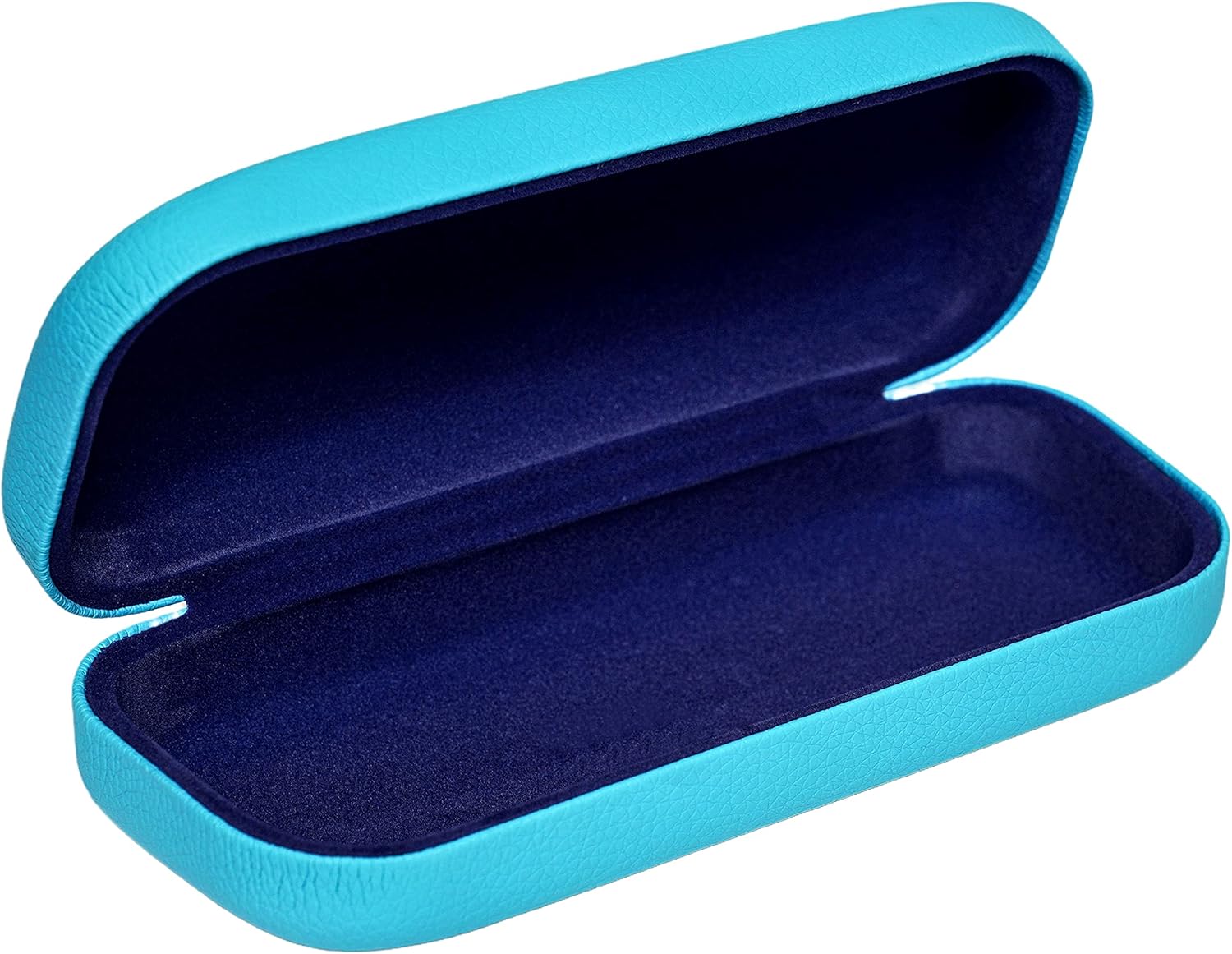 BLINKBAZAAR LARGE FAUX LEATHER EYEWEAR EYEGLASSES SUNGLASSES HARD CLAM SHELL CASE BLUE at  Women’s Clothing store