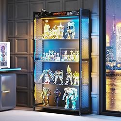 MOTPK Display Cabinet with LED Lights, Display Case