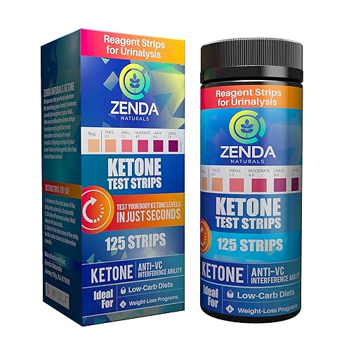 Ketone Strips - Perfect Ketogenic Supplement to Measure Ketones in Urine & Monitor Ketosis for Keto Diet, 125 Urinalysis Test Strips