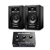 M-Audio Recording, Streaming and Podcasting Bundle – M-Track Solo USB Audio Interface and 120W BX3 Stereo Speakers, Plus a Software Suite Included