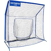 Baseball Softball Net with Blocking System, Batting Cage Practice Net | All-Around Ball Containment, Heavy-Duty Pre-Assembled Metal Frame, 7-Ply Tear Resistant Net, for Backyard Hitting &amp; Pitching