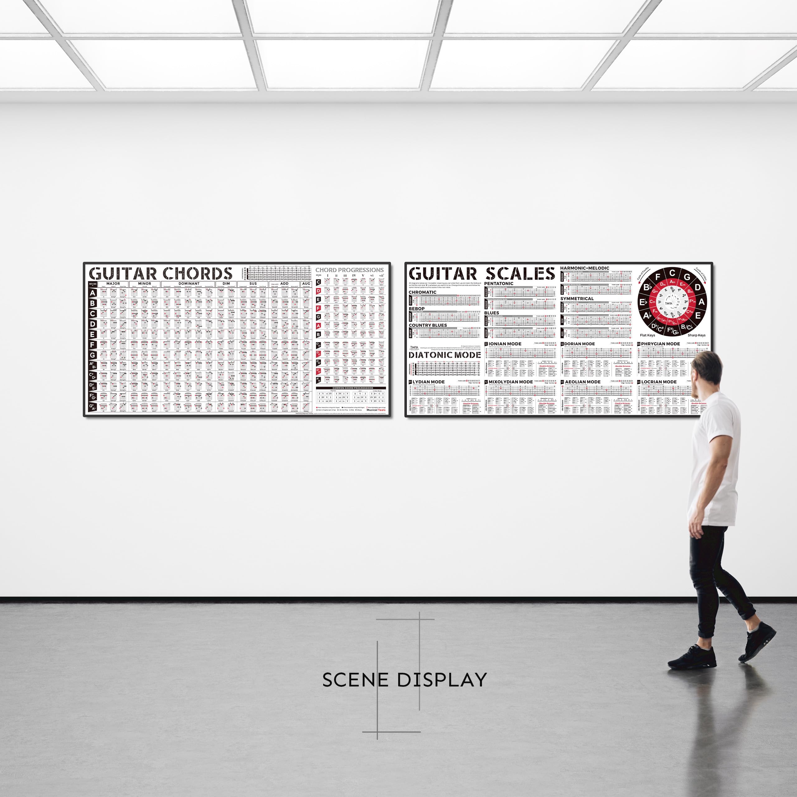 Mua Guitar Chords Poster & Guitar Scales Chart Bundle, Essential Guitar ...