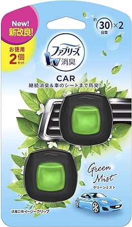 Amazon ファブリーズ 消臭芳香剤 車用 クリップ型 イージークリップ グリーンミスト 2ml 2個 ファブリーズ ドラッグストア