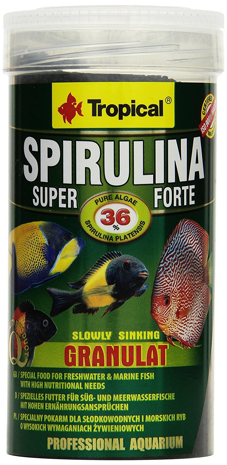 SUPER SPIRULINA FORTE GRANULAT 250ml / 150g - spirulina-rich granules for algae-eating fish (color, growth & immunity boost)