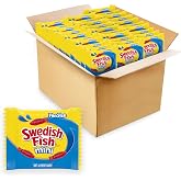 SWEDISH FISH Mini Soft &amp; Chewy Gummy Candy, Bulk Candy, 140 Snack Packs | Individually Wrapped Treat Size Bags