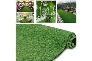 Petgrow Artificial Grass Turf Lawn 6FTX10FT,Economy Indoor Outdoor Synthetic Grass Mat 0.4inch Pile Height, Backyard Patio Garden Balcony Rug, Rubber Backing/Drainage Holes,Customized Sizes