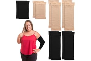 Geyoga 4 Pairs Arm Shapers for Women, Slim Upper Arm Compression Shapers Wraps, 2 Pairs Calf Compression Sleeves Included