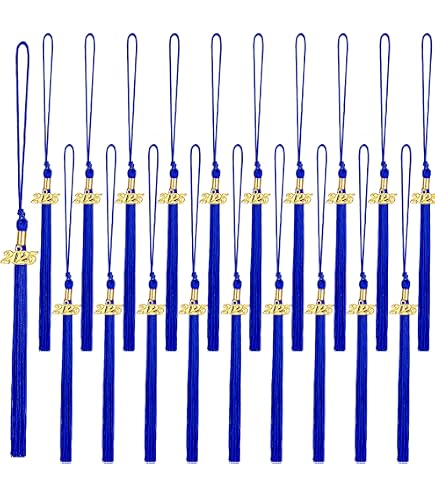 UIALECG 10-Pack Graduation Tassels With 2024 Charm - Mixed Blue & White Colors, 9 Inch Tassel For Cap & Gown, Cap Tassel Set - View #12