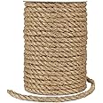 Tenn Well 8mm Jute Rope, 98 Feet 5/16” Thick Jute Cord Strong Rope Twine for Crafting, Gardening, Home Decoration, Cat Scratching Post
