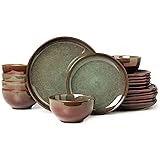 Pokini Stoneware Dinnerware Sets for 6, 18 Pieces