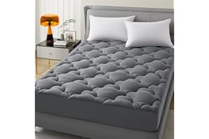WQSPRING Mattress Topper Queen Size Pillow Top - Extra Thick Padded Mattress Pad & Protector, Breathable Fitted Deep Pocket 8-21, Ultra Soft & Supportive