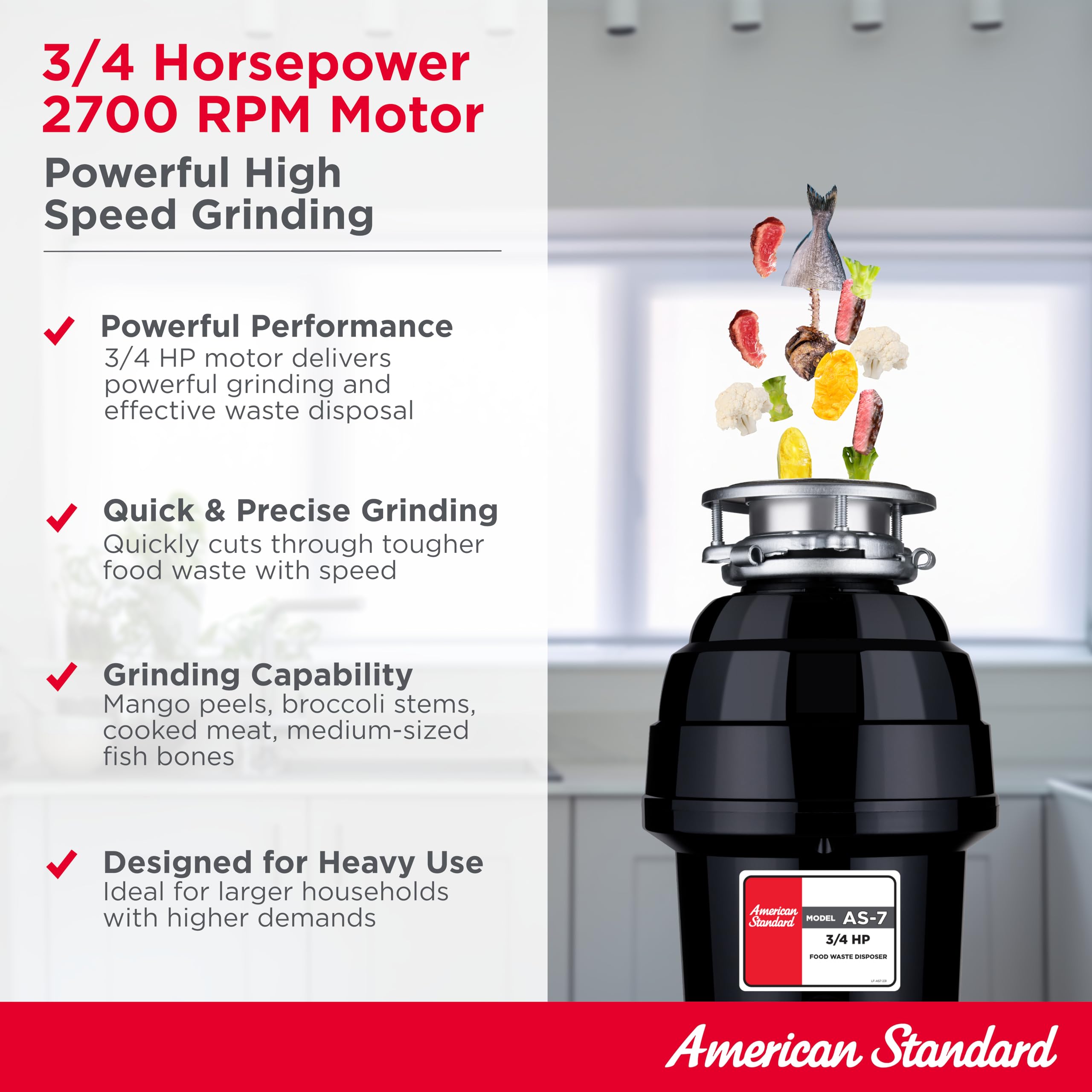 Mua American Standard 10-US-AS-7 Garbage Disposer, 3/4 HP, Black trên ...