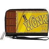 Buckle-Down Movies Wallet, Zip Around, Willy Wonka and the Chocolate Factory Golden Ticket Wonka Bar, Vegan Leather
