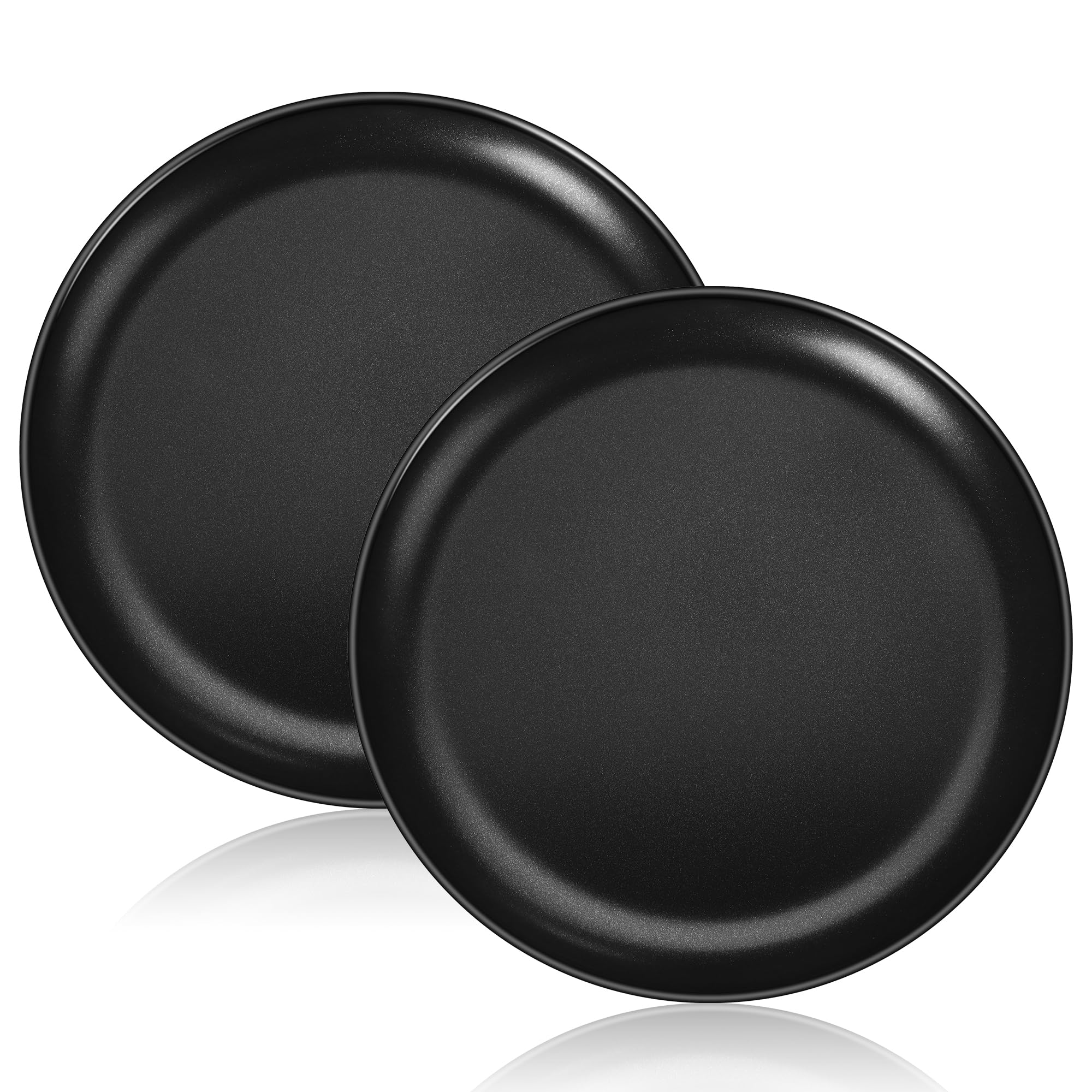 Herogo Pizza Tray, 12 Inch Non-Stick Oven Tray Set of 2, Stainless Steel Round Baking Pan for Oven Baking Roasting Serving, Healthy & Durable, Easy Clean