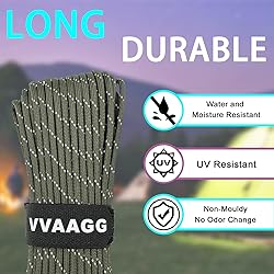 VVAAGG Reflective Paracord Rope 100FT, 7 Strand
